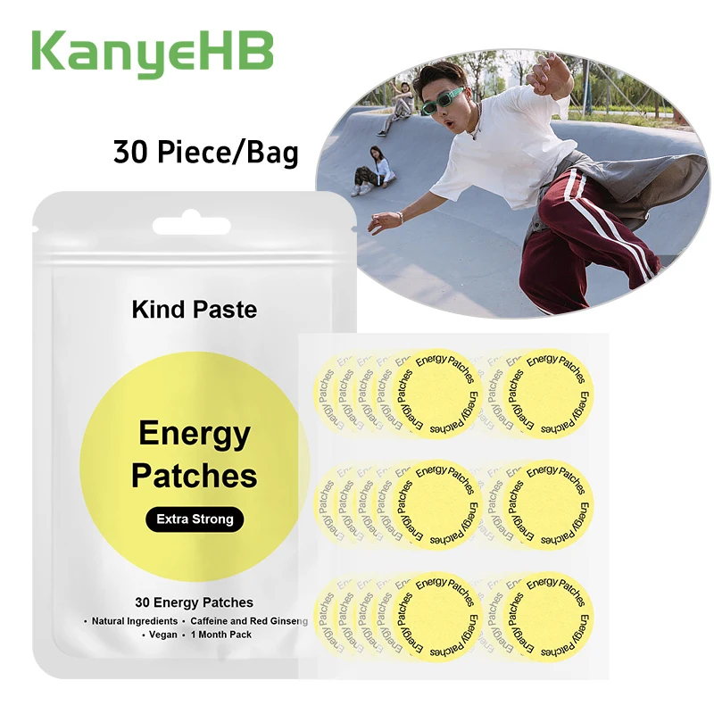 30Pcs=1Bag Body Patch Provides Sustained Energy Delays Physical Fatigue Herbal Extract Energy Patch Supports Metabolism W053