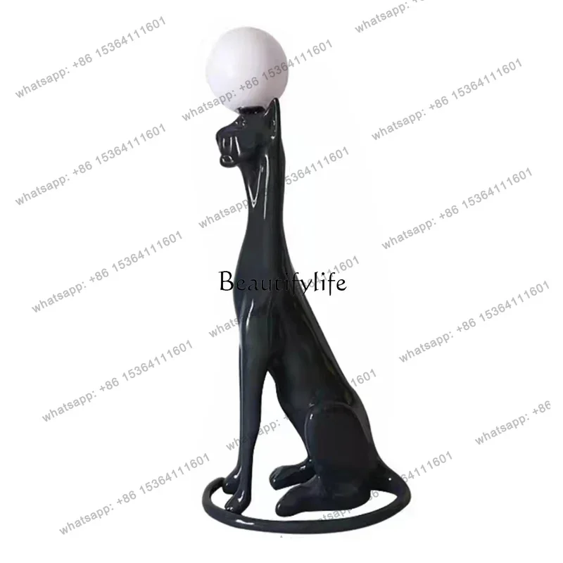 Factory DirectLeopard Sculpture Floor Ornaments Can Glowing Creative Animal Carving Decorative Artwork