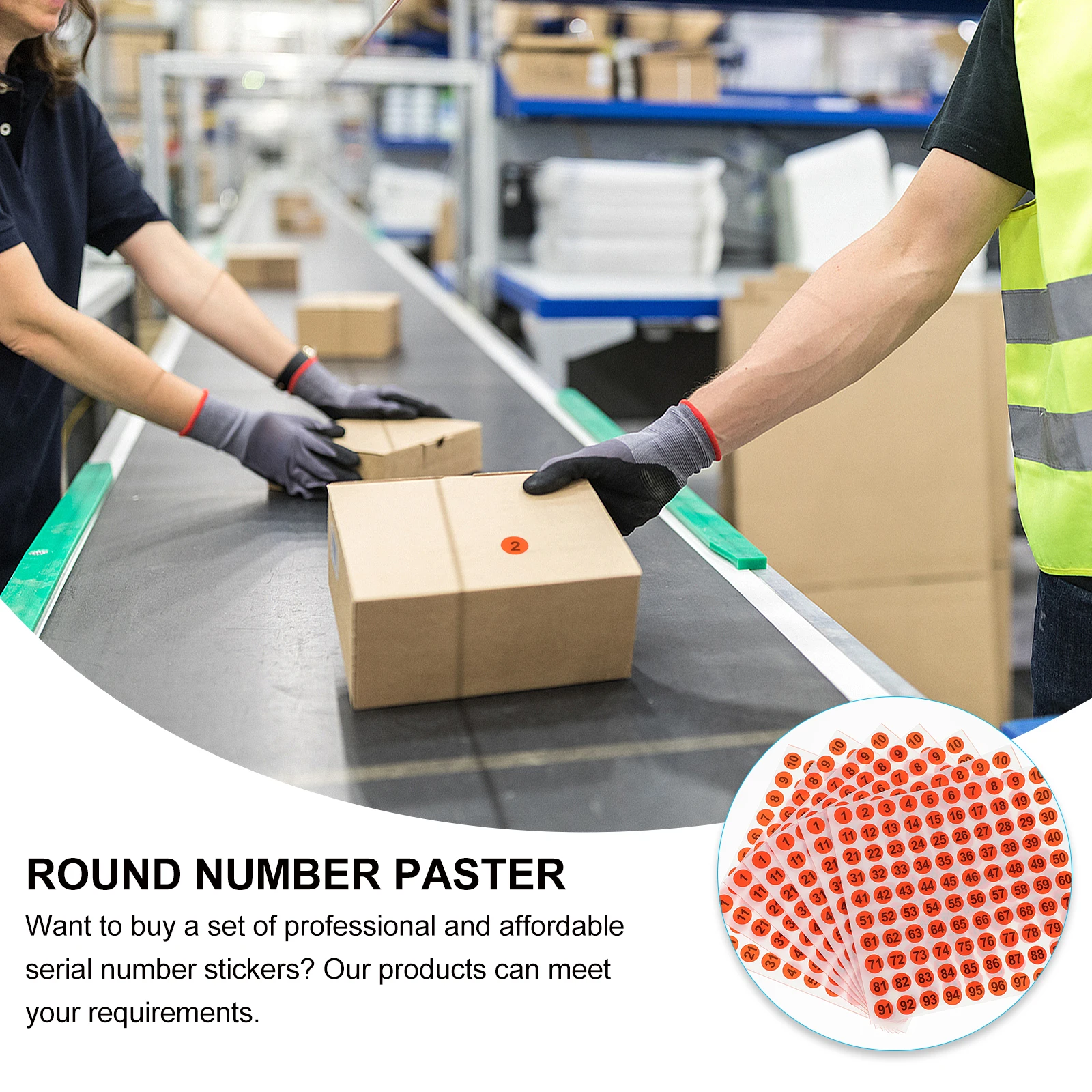 

100pcs Self Adhesive Number Stickers PVC Clear Printing Removable Digital Labels Consecutive Round Markers Storage