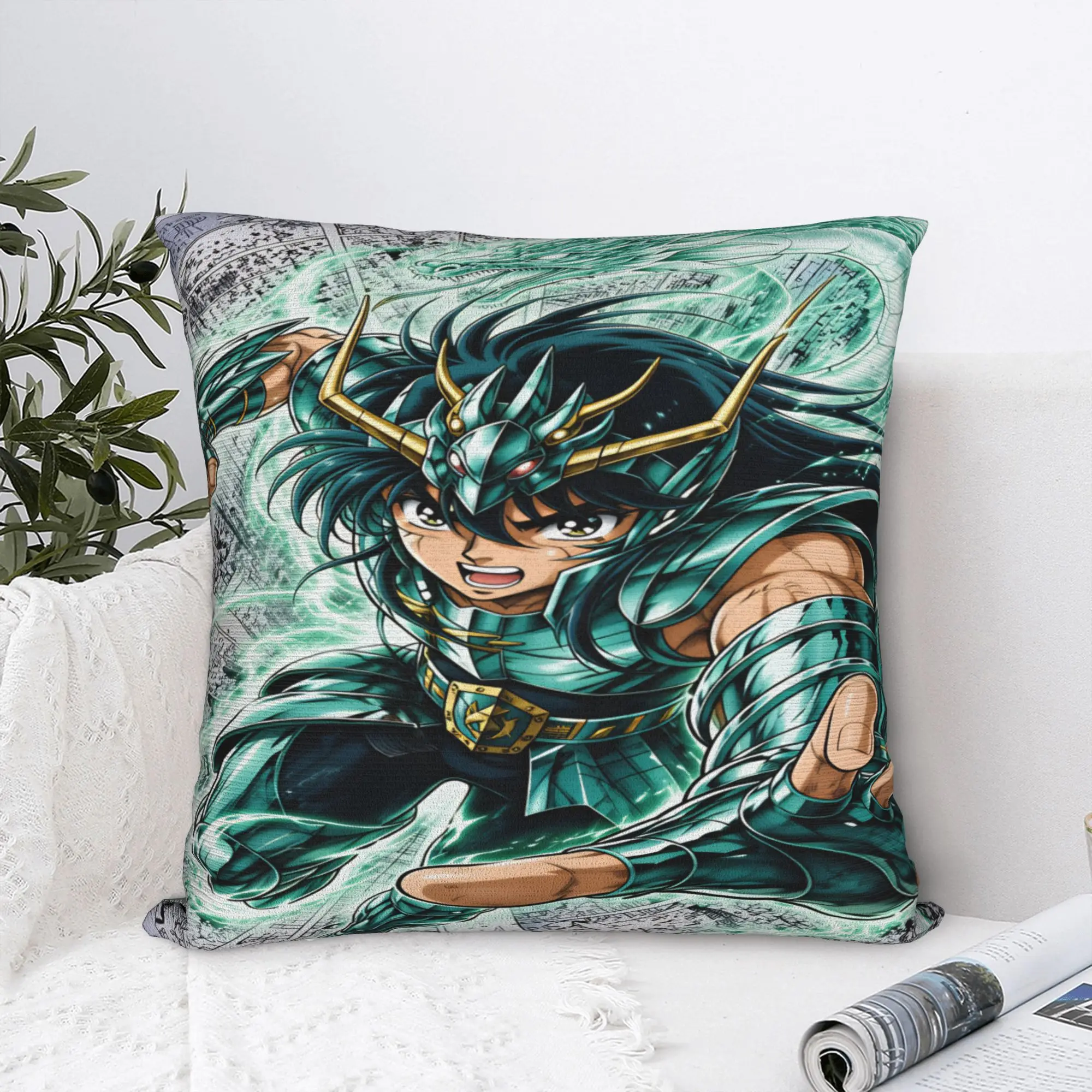 Saint Seiya Knights Z-Zodiac  Pillow Case  Soft Pillow Cover Vintage Pillowcases For Living Room Bed Chair