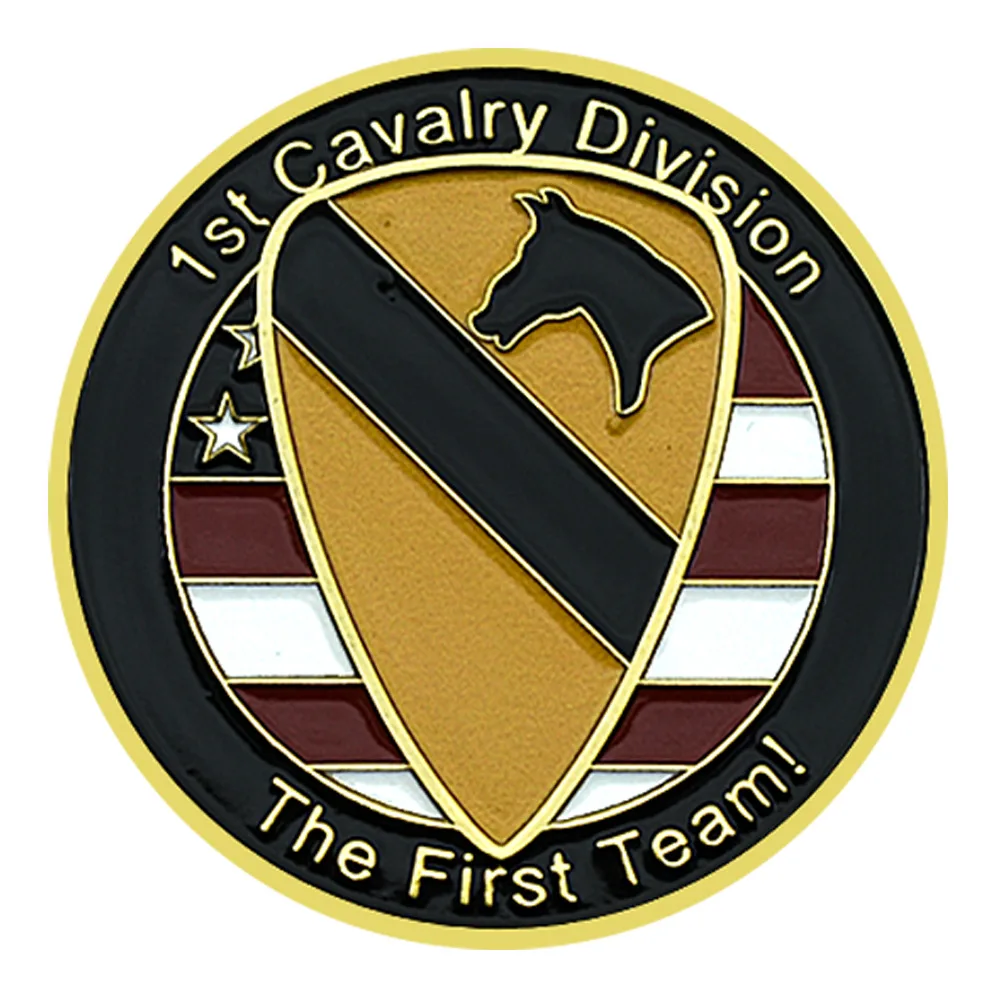 US Army 1st Cavalry Division Commemorative Challenge Coin First Team Military Collectible Souvenir Coin