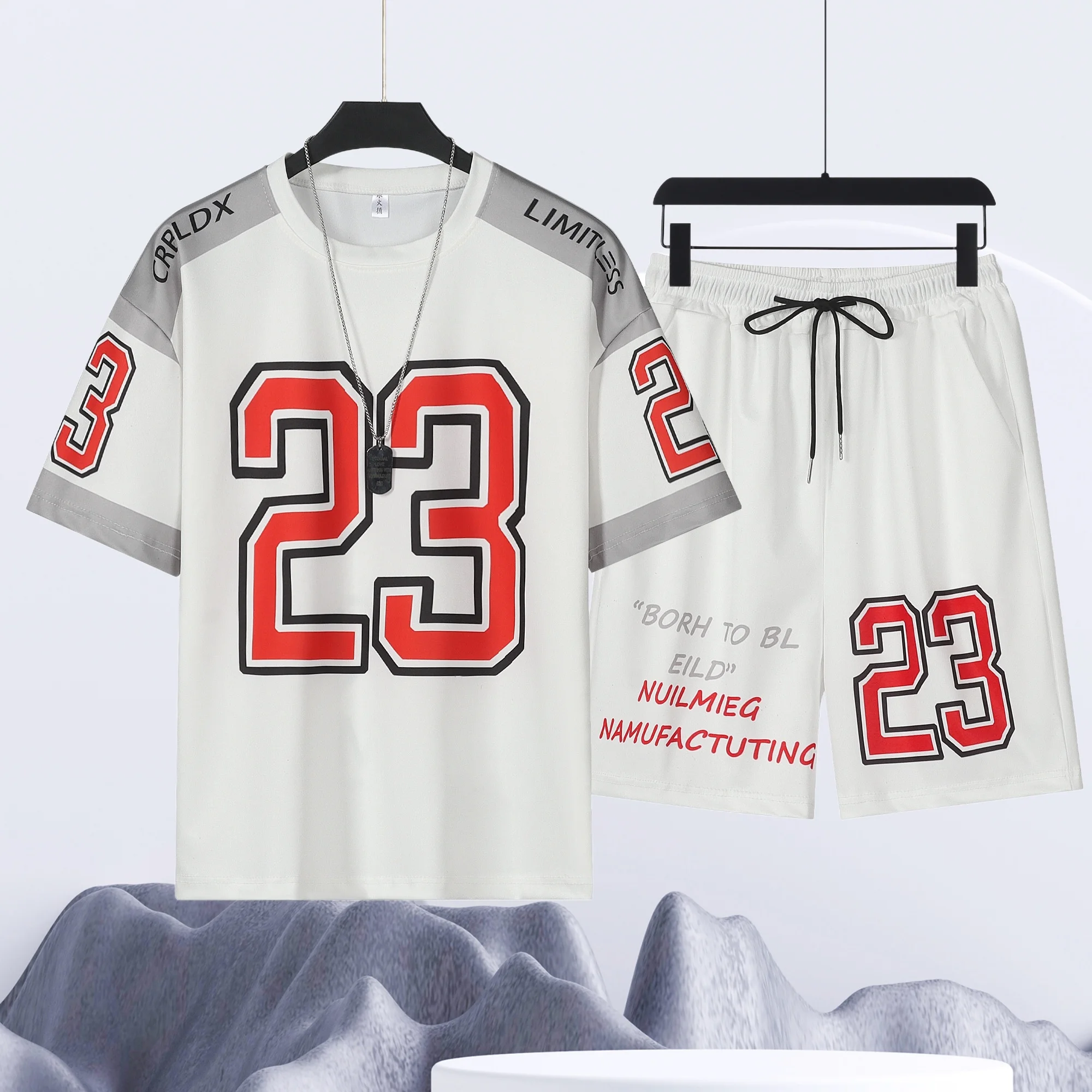 

Летний хит продаж, футболка из полиэстера с 3D принтом и короткими рукавами, комплект с шортами, модный повседневный дышащий комплект, мужская одежда