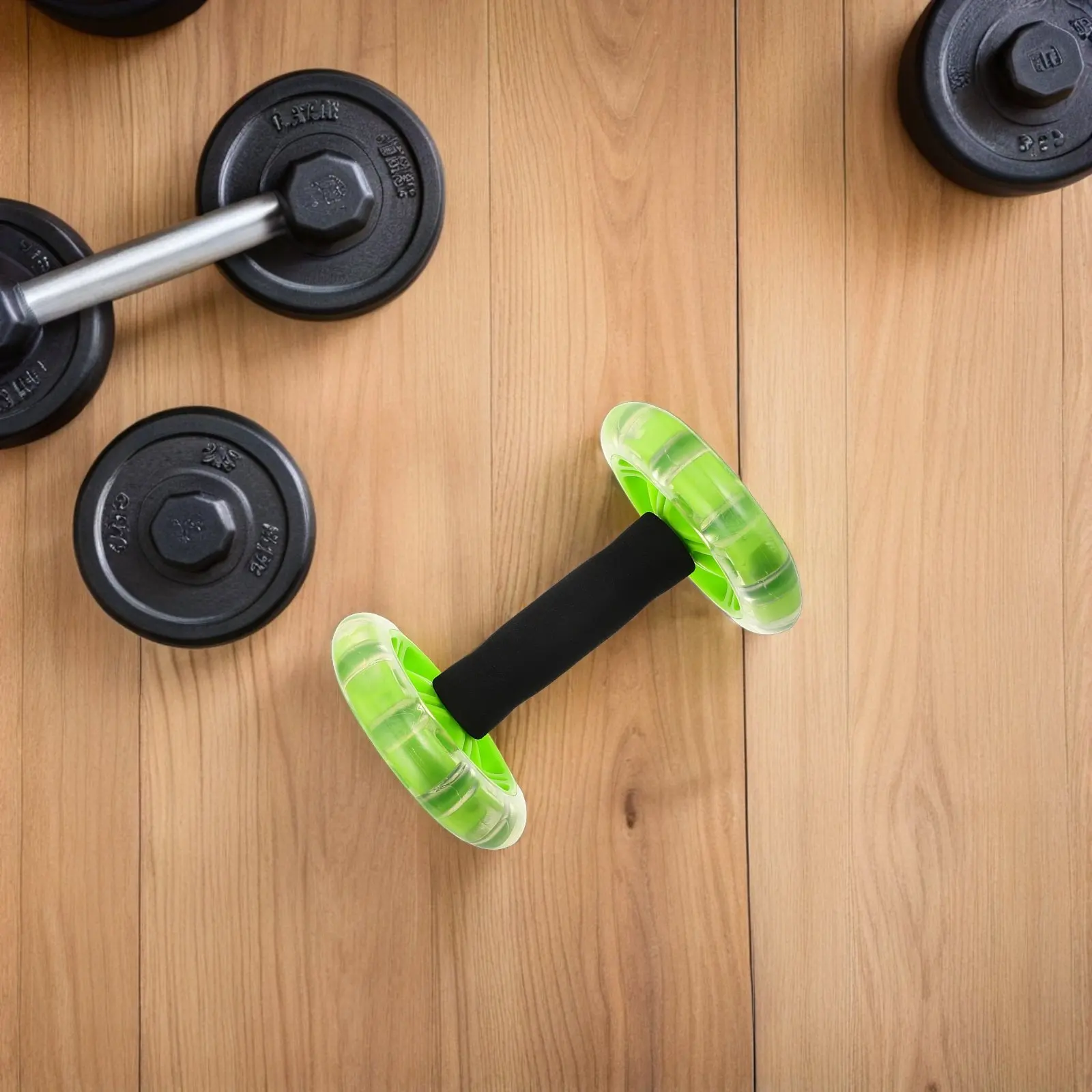 1 Pair Ab Roller Wheel Dual-Wheel Exercise Equipment Core Strength Training Abdominal Workout Roller With Non-slip Sponge Handle