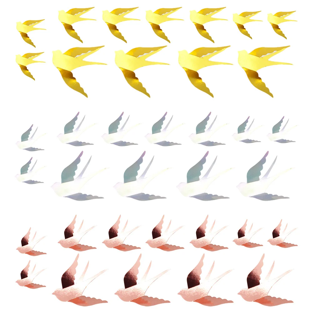 

36Pcs Metal 3D Swallow Wall Ornaments Realistic Wall Decor for Home Office Bedroom Living Room Decoration Hanging Swallow Decor