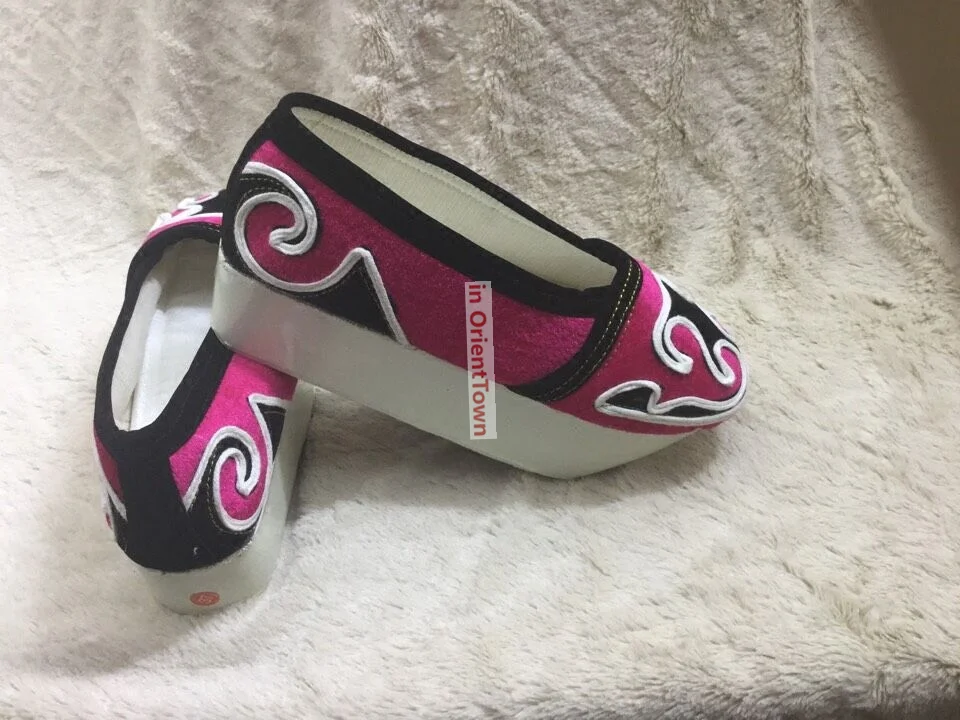Yue Opera Xiaosheng Shoes Ancient Male Scholar Cloud Shoe Huangmei Opera Butterfly Lovers Wooden Bottom Man 7cm High Heels OA006