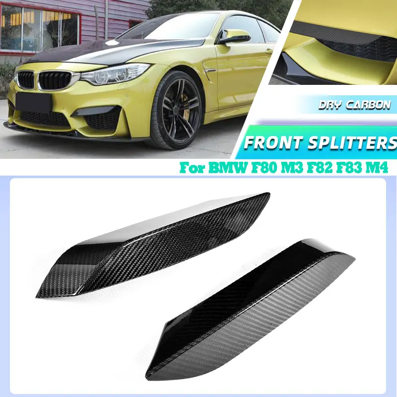 

Prepreg Dry Carbon Car Front Bumper UP Splitters for BMW F80 M3 F82 F83 M4 2014-2018 Racing Front Splitter Fins Body Kits