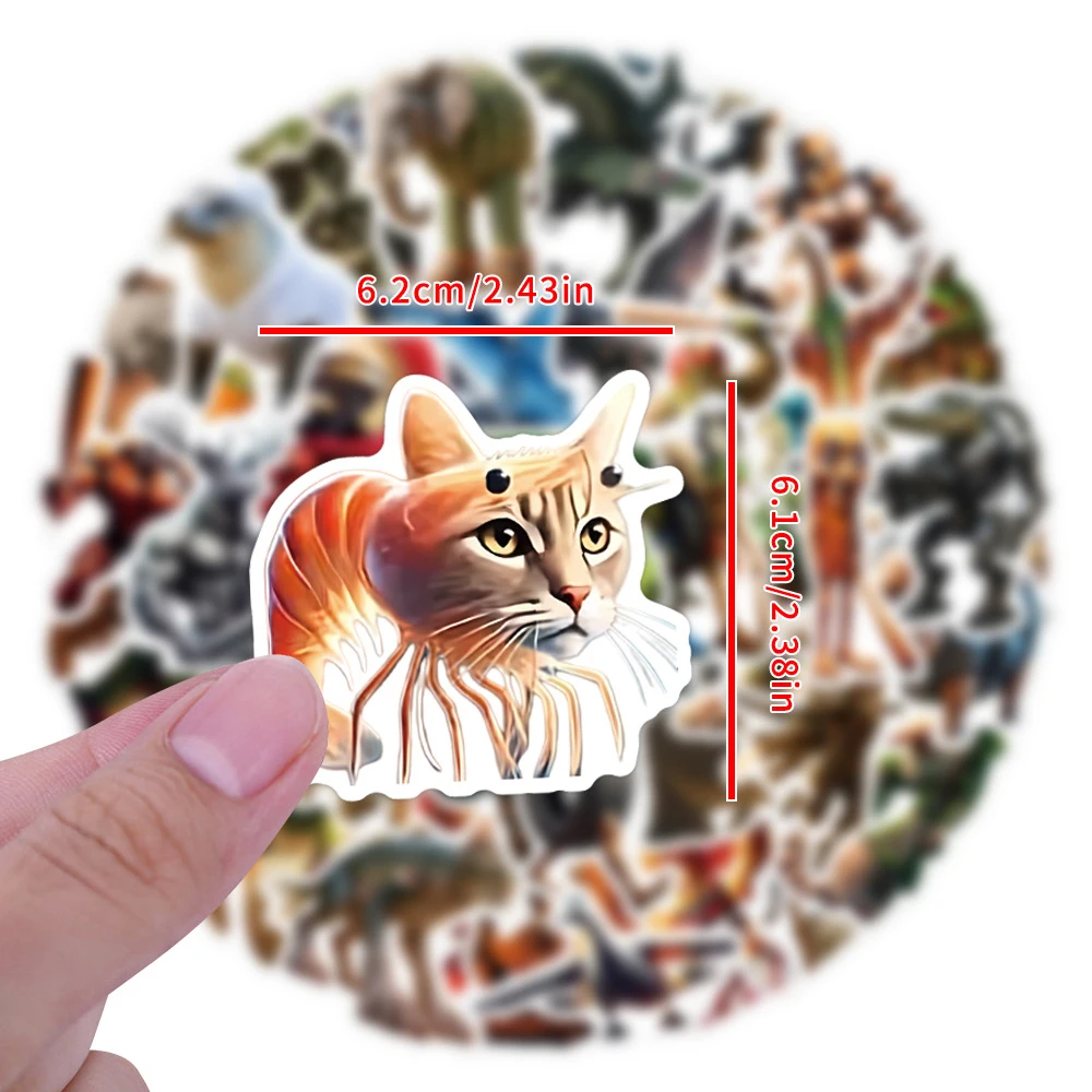 10/30/50/100 قطعة ملصقات الدماغ الإيطالية للأطفال تونغ تونغ ساهور مضحك الحيوان الشارات اللعب مقاوم للماء لتقوم بها بنفسك الهاتف سيارة