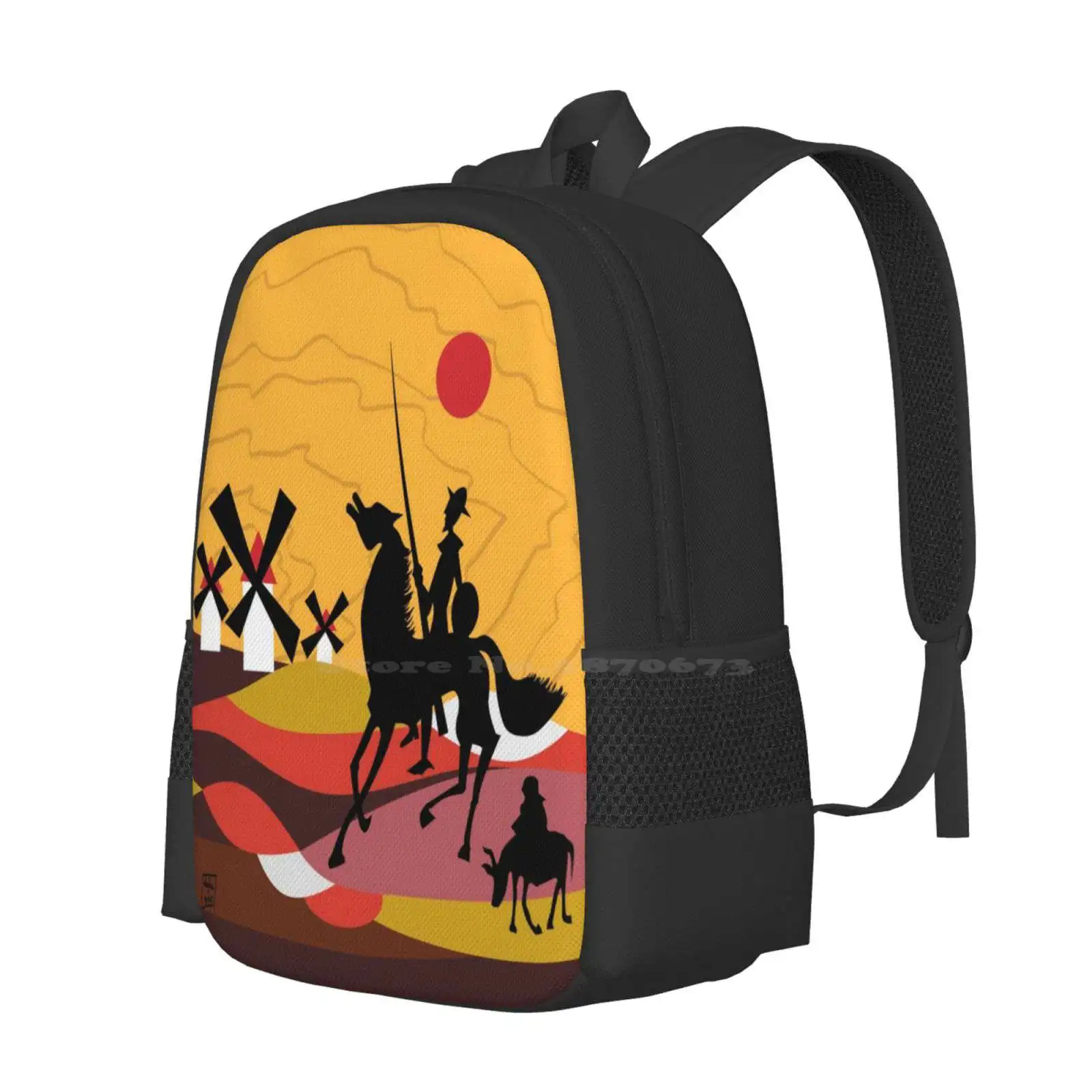 Don Quixote Of The Mancha And Sancho New Arrivals Unisex Bags Student Bag Backpack Don Quixote Of La Mancha Sancho Panza Cool