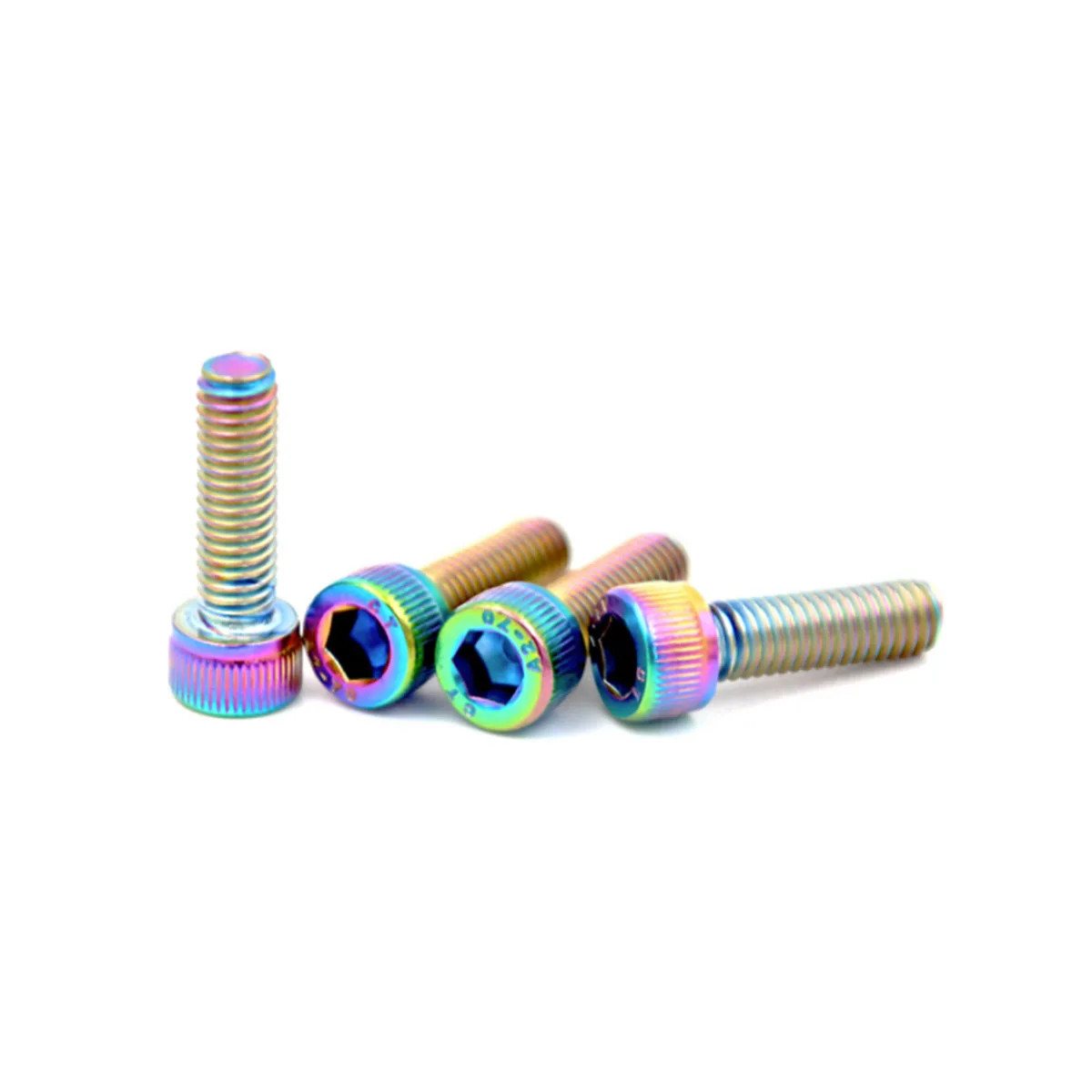 304 Stainless Steel Vacuum Plated Seven Color Cylindrical Head Socket Head Screws / Colorful Motorcycle Modification Bolts