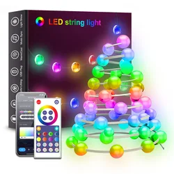 5m/10m/15m/20m tuya wifi bluetooth app inteligente led luz corda luzes de fadas para jardim natal festival decoração ao ar livre indoor