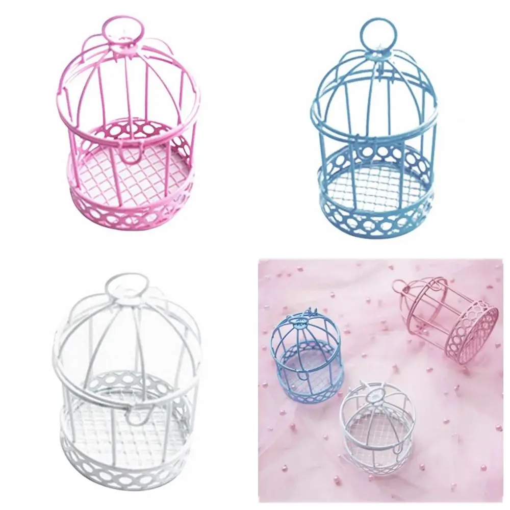Elegant Bird Cage Mini Bird Cage Portable Cute Bird Cage Storage Box Macaron Iron Craft Desk