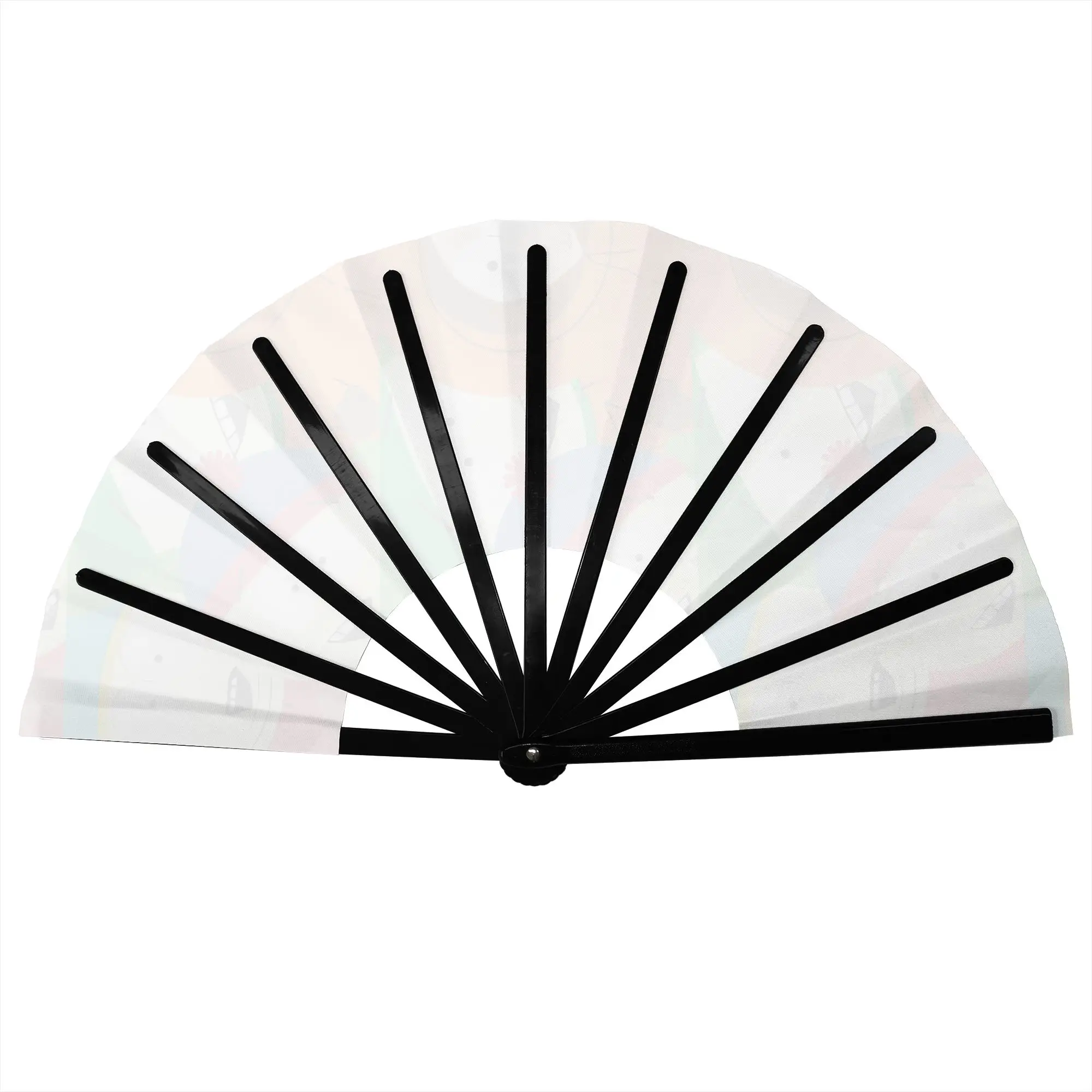 S-Southes Cartoon Manga Folding Hand Fan  Personalized Hot Polyester Fabric Fan Cool Summer Accessory Decorative Fans