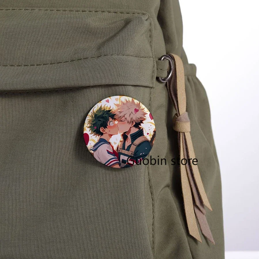 58mm New My Hero Academia Brooches Pins Cartoon Round Badges Animation Midoriya Izuku Bakugou Katsuki Badge Gift Backpack Decor