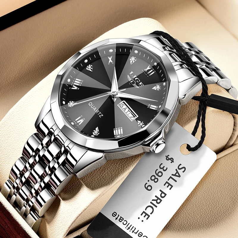 LIGE TOP 2026 Herrenuhr Luxus Business Kalender Original Herren Sportuhr Casual Mode Wasserdichte Quarz-Armbanduhr
