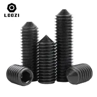 Grade12.9 Black Carbon Steel Hex Hexagon Socket Cone Point Grub Set Screw M2 M2.5 M3 M4 M5 M6 M8 M10 Allen Head Tapered End Bolt