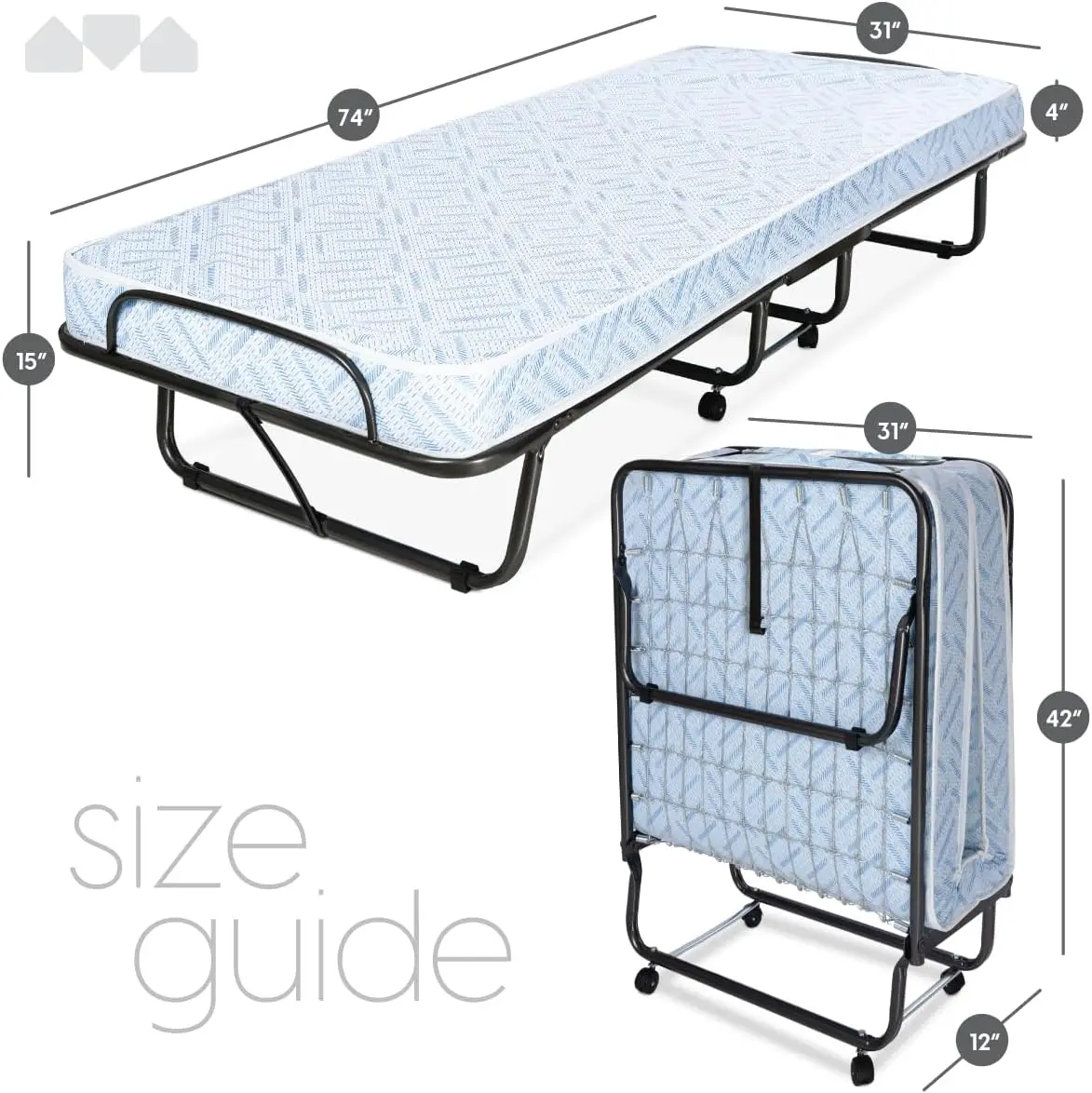 Lightweight Folding Cot with Mattress 31