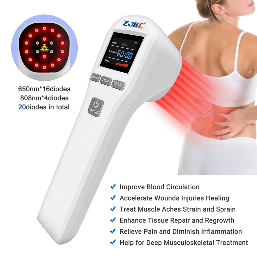 

ZJKC 880mW Cold Laser Therapy for Arthritis Low Lever Laser Therapy LLLT Treatment for Pain Relief Device 650nmx16+808nmx4