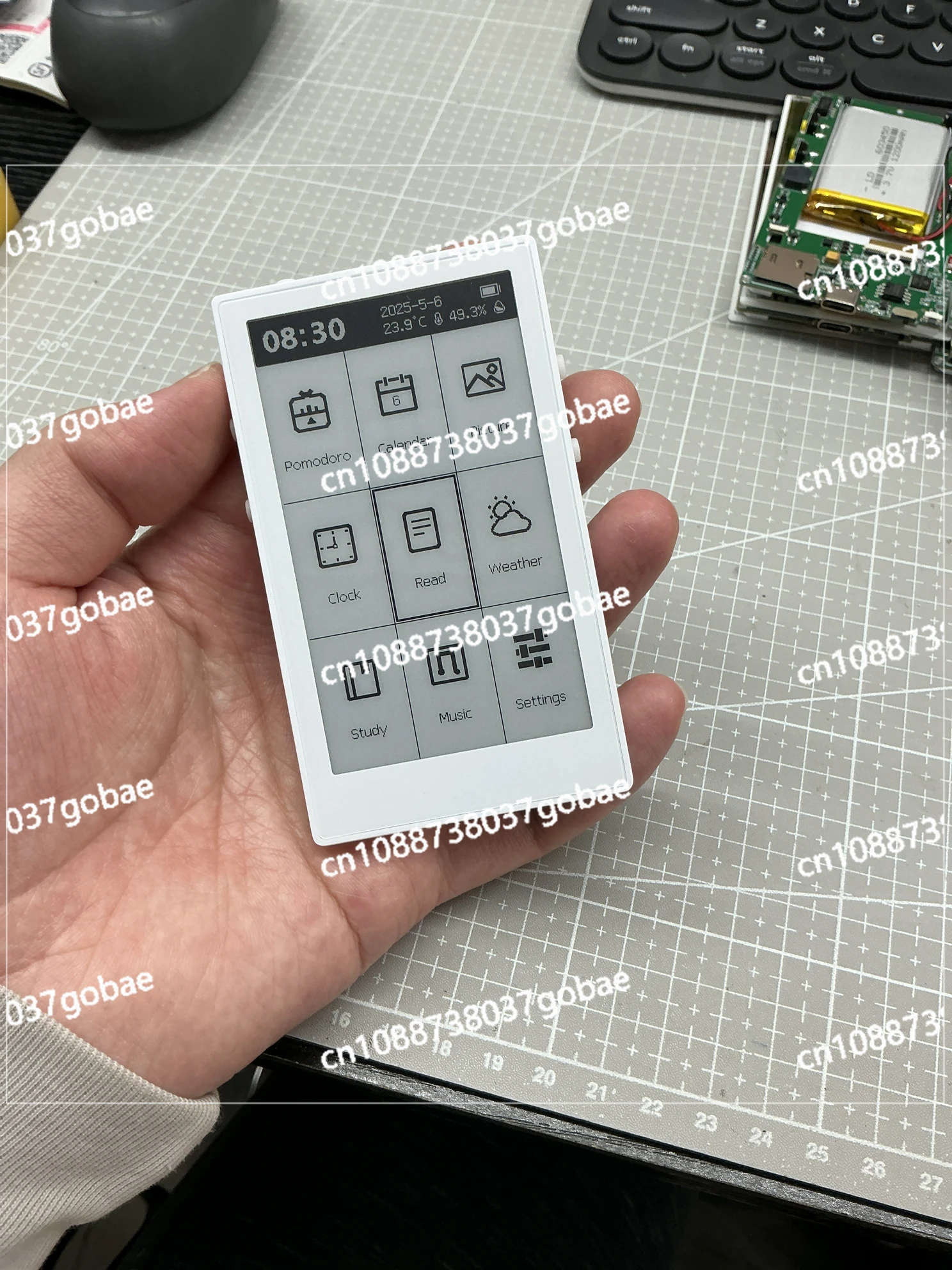 3.7 inch ink screen e-book reader handheld mini clock weather station fish fishing artifact DIY