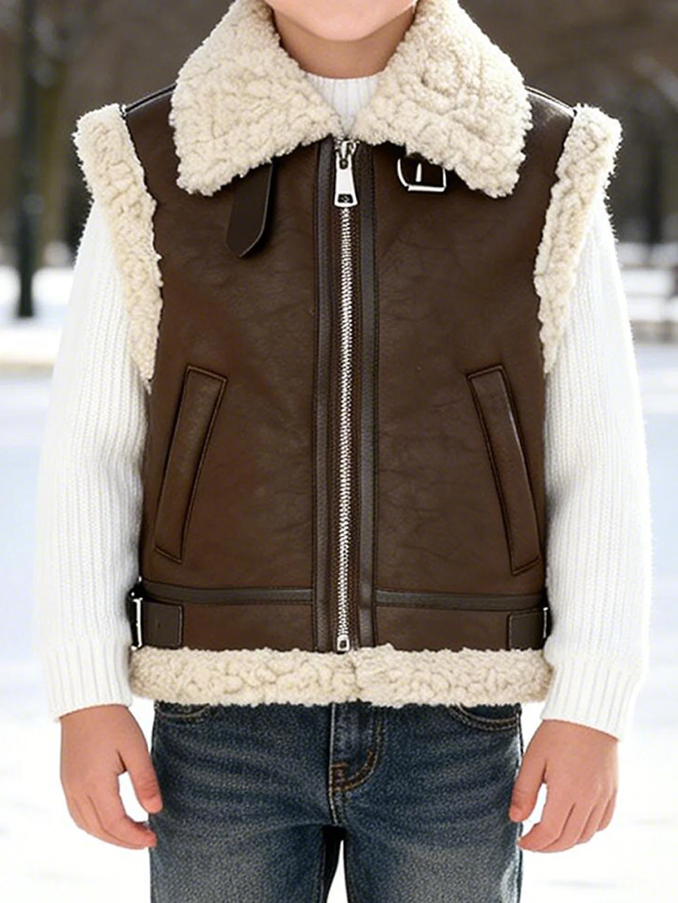 

Новые куртки для мальчиков, коричневый жилет без рукавов, пальто, детский однотонный толстый жилет, детская повседневная верхняя одежда, детская одежда на осень и зиму