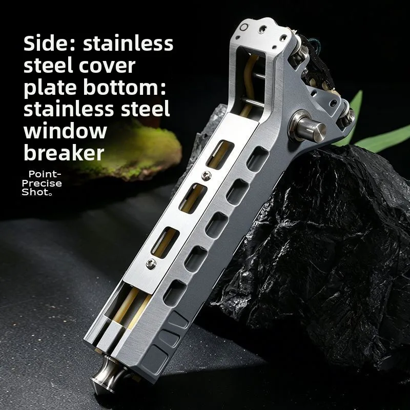 Aluminum Alloy CNC Metal Clip Automatic Reloading Slingshot Powerful Slingshot for Outdoor Precise Shooting Masterpiece Defense