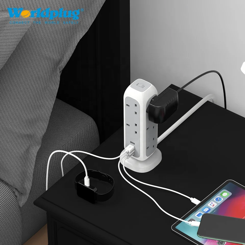 Surge Protector Multi Plug Adapter Electric Switches Extension Socket Power Strip Extension Cord with USB