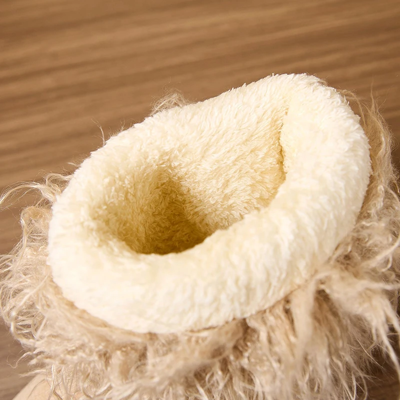 خمر طويلة أفخم الشتاء أحذية النساء الدافئة سميكة أفخم عدم الانزلاق الثلوج أحذية امرأة الانزلاق على منصة مكتنزة منتصف العجل بوتاس 45 #2