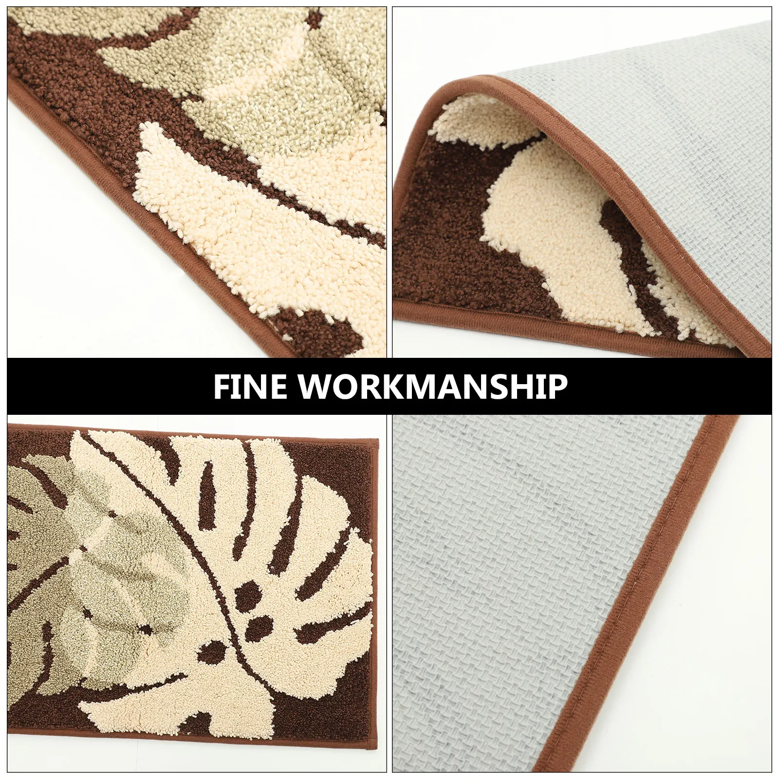 

Leaf Floor Mat Rug Anti-skid Ground Leaves Coffee Polyester (Polyester) Mats for Home Entrance
