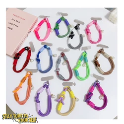 New Pearl Braided Mobile Phone Lanyard Strap Hanging Chain Ring Cord with Wrist Strap Cell Phone Holder Detachable Rope Keychai