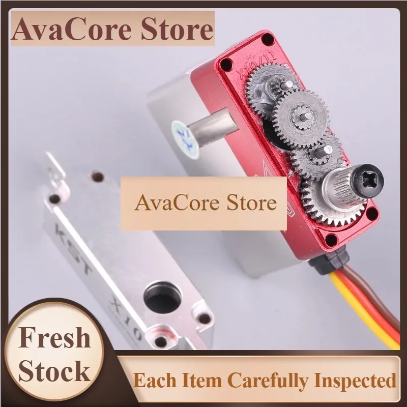 AvaCoreKST X10 Metal Gear Servo Fixed Wing High Pressure And High Torque Aircraft Model Steering Gear With Metal Extended Arm