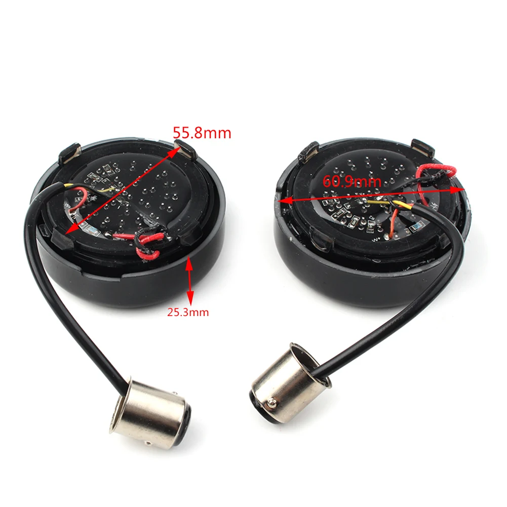 1 Pair Motorcycle LED Black Fire Ring Turn Signals Lights for Harley FXDF FXDB FXDC FLFB Sportster Touring Dyna etc.