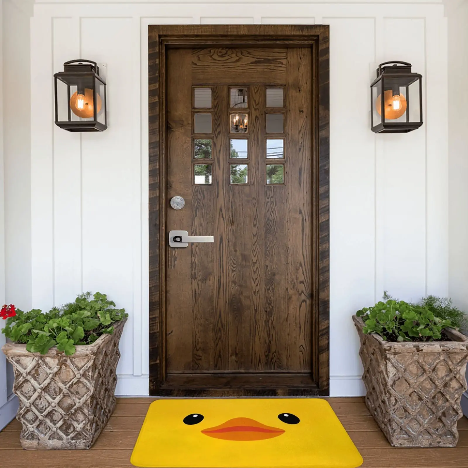 Cute Duck Rug  Soft Microfiber Material  Non-Slip Backing  Perfect for Kids Room Decor  Unique Gift Idea  Bright Yellow Design