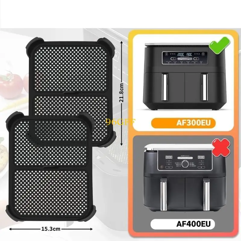 96GF Reusable Silicone Oil Splatter Guard Cover for Air Fryers High Temperature Resistant Easy Cleaning Kitchen Accessory