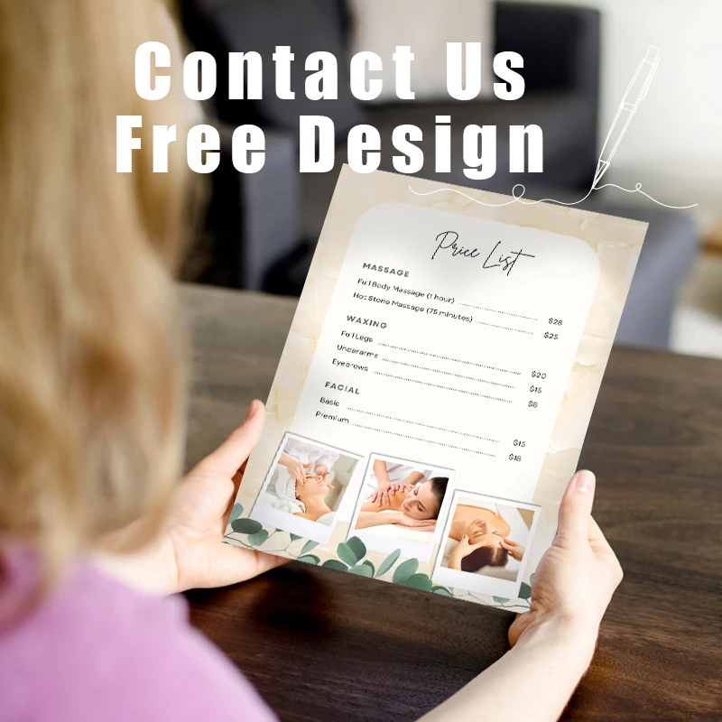 DsgnTouch 500pcs Custom Price Menu of Services A5 A6 Business Marketing Advertising Flyers For beauty salon Price List