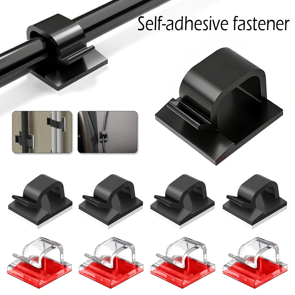 10-100pcs Cable Organizer Clips Cable Management Wire Manager Cord Holder USB Charging Data Line Bobbin Winder Wall Mounted Hook