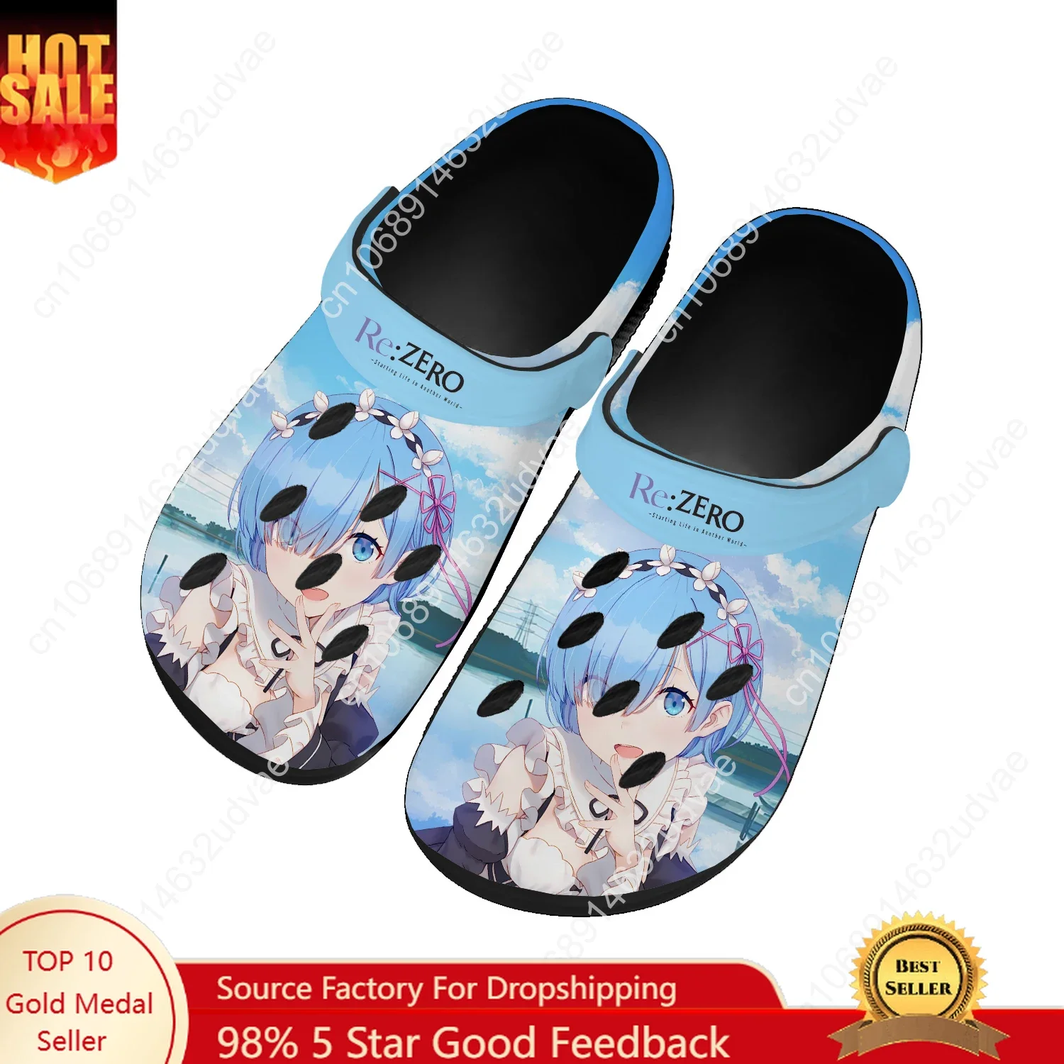 

Re.Zero Re Water Shoes Mens Womens Comfortable Fashion Home Garden Clogs Customizd Sandals Beach Breathable Hole Slippers