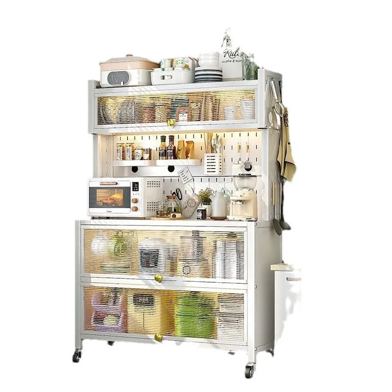 

Kitchen floor-to-ceiling dining side cabinet, pots and utensils, seasonings, hole board, sundries storage, multi-function