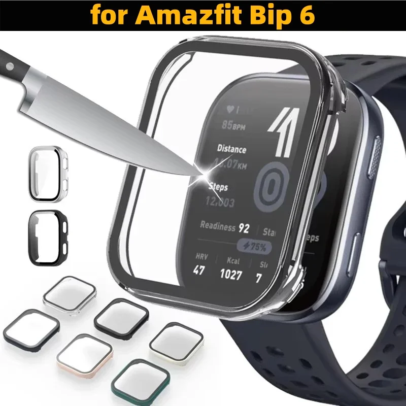 

Uhrengehäuse + Glas für Amazfit Bip6, kratzfeste Folie, Stoßstange, gehärtetes Glas, Displayschutzfolie für Amazfit Bip6-Zubehör