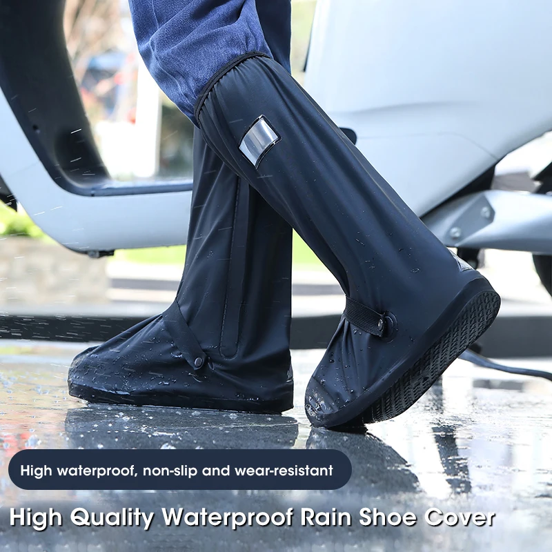 Waterproof Non-Slip Rain Shoe Cover for Men Outer Wear Water Shoes Thick Boots Wear-Resistant Outdoor Foot Cover Thickened Rain