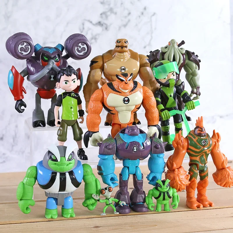 11pcs/set  Ben Grey Matter Heatblast Humongousaur Rath Vilgax PVC Action Figures Kids Toys Gifts