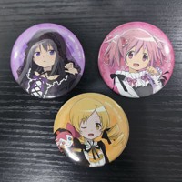 Puella Magi Madoka Magica Cute Anime Figures Akemi Homura Tomoe Mami Cosplay Metal Laser Badges Backpack Decor Pin Toy Fans Gift