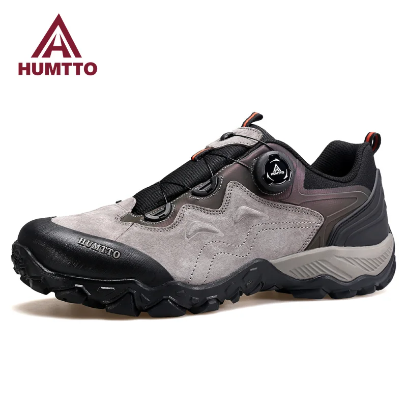 HUMTTO Hiking Boots Luxury Designer Sneakers for Men Outdoor Climbing Trekking Shoes Mens Sports Leather Safety Work Man Shoe