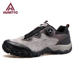 HUMTTO-Bottes de randonnée en cuir pour hommes, baskets de créateurs de luxe, chaussures d'escalade en plein air, chaussures de trekking, chaussures de travail de sécurité pour hommes