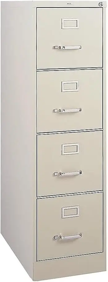 4-drawer vertical filing cabinet metal putty letter size 26.5 inches D