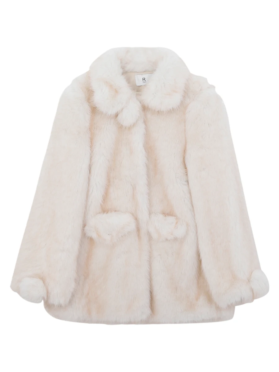 معطف فرو نسائي أحمر من ستوديو المشاهير لخريف وشتاء 2025، تصميم جديد راقي، إحساس فاخر، جميل للغاية، سترة قطنية بتصميم أنيق #4