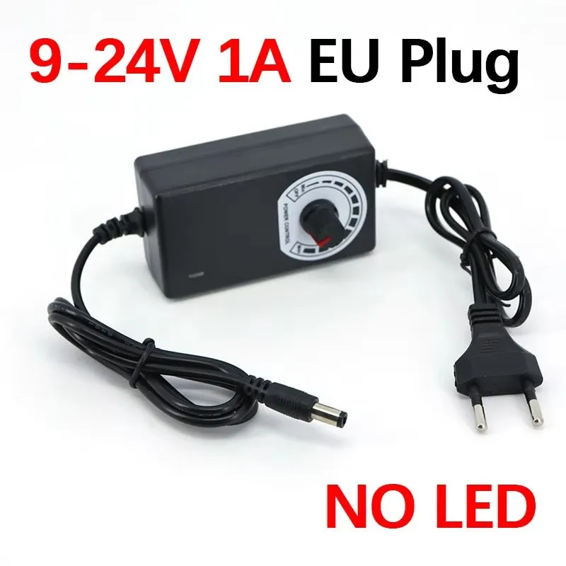 1/2/5pcs AC Adjustable Power ON/OFF Adapter AC 220V to DC 9V-24V 1A Charger Power Adapter Supply Switch US EU Plug B5