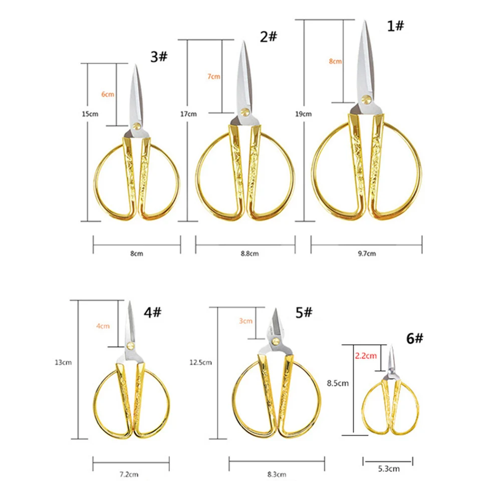 Vintage Gold Fabric Stainless Steel Craft Nożyce domowe Narzędzie do szycia Nożyczki krawieckie Nożyczki