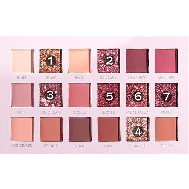 Palet Eyeshadow Glitter 18 warna dengan cermin rias mutiara Matte berkilau pigmen rias mata Nude tahan lama