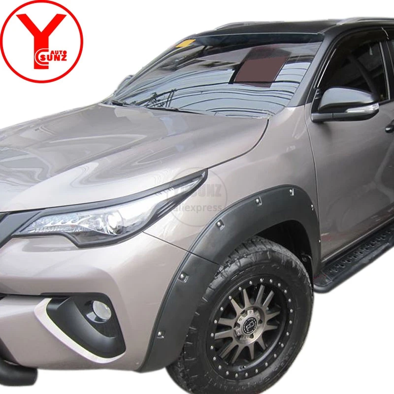 

Matte Black Fender Flares Car Mud Guard Parts Mudguard Accessories Wheel Arch For Toyota Fortuner SW4 2015 2016 2017 2018 2019