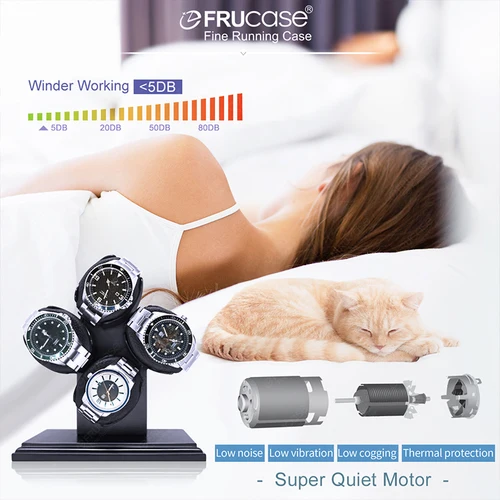 Imagen 2 del producto FRUCASE 4 Enrollador de Relojes para Relojes Automáticos Caja de Relojes Enrollador Automático Uso Cable USB