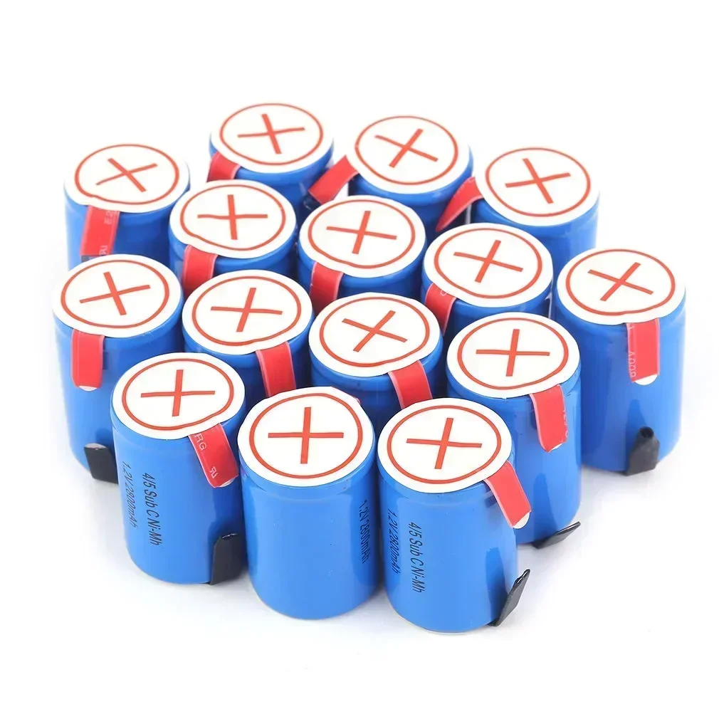 High quality 4/5SC SC Sub C Li Po lithium battery 1.2V 2800Ah rechargeable nickel Mh battery, rechargeable with solder pads